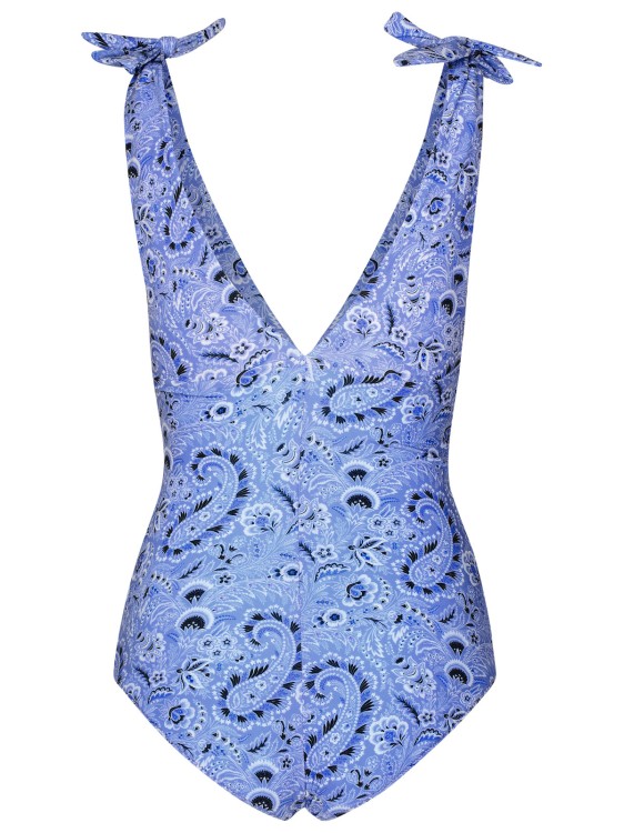 Shop Etro Swimsuit In Blue Polyamide Blend