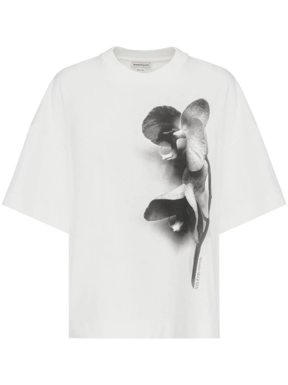 Shop Alexander Mcqueen Orchid White/black T -shirt