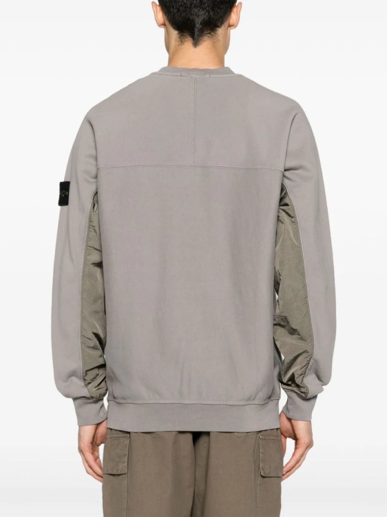 Shop Stone Island Compass-badge Panelled Sweatshirt In Grey