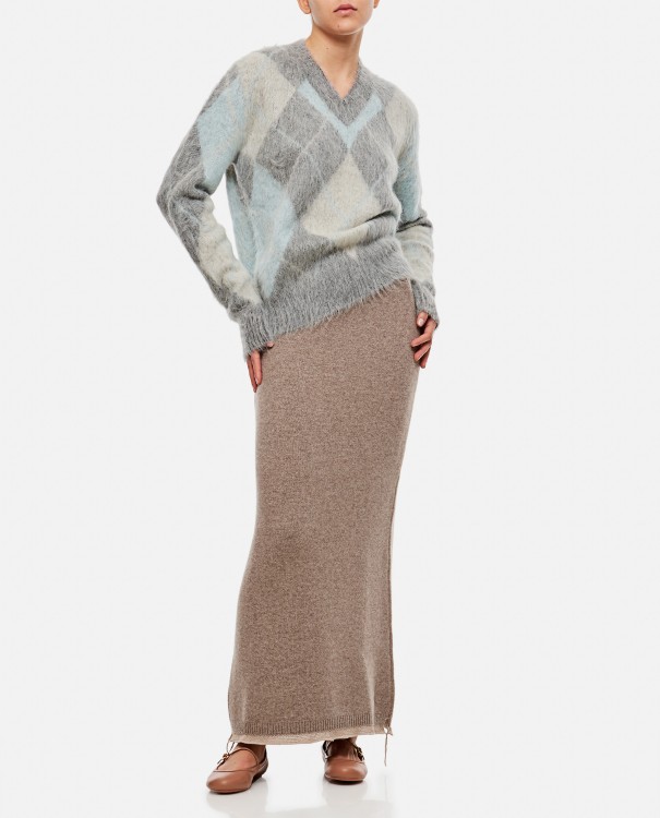 Shop Fendi Punk Lux Cashmere Skirt In Brown