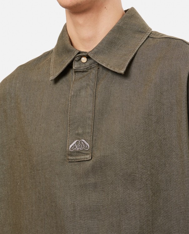 Shop Alexander Mcqueen Denim Cotton Shirt In Grey