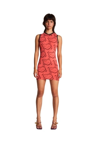 Maisie Wilen Red Muscle Beach Short Dress In Red
