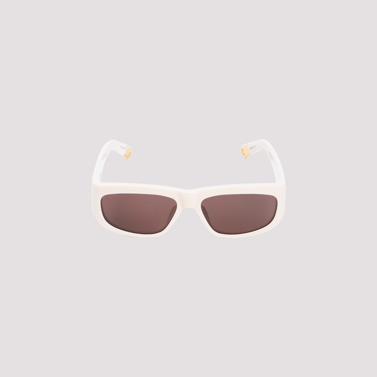 Jacquemus Cream Pilota Sunglasses In Neutrals