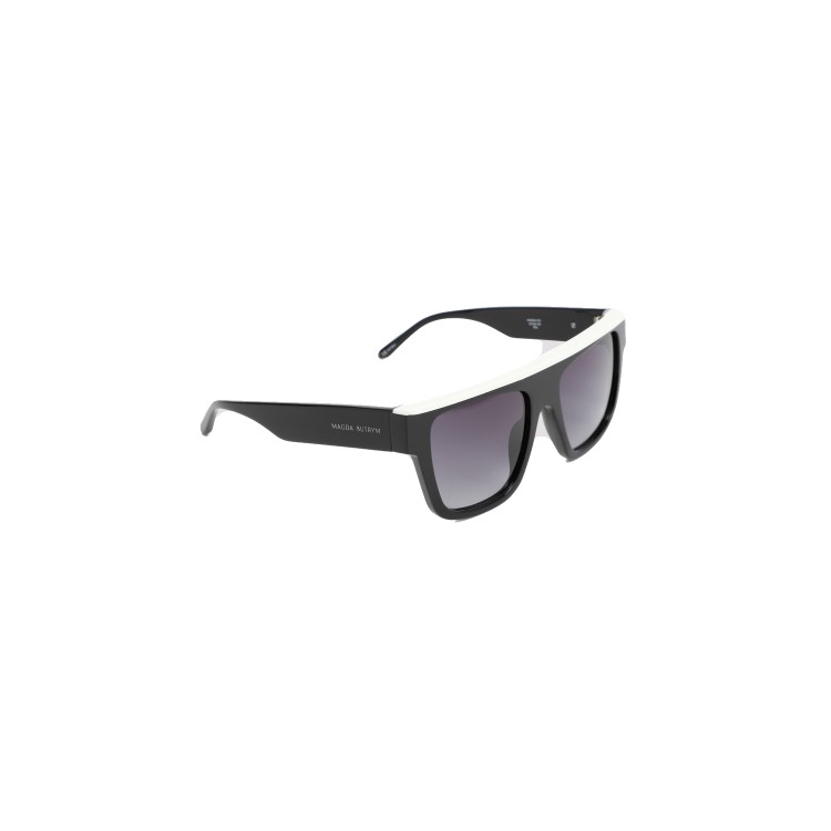Shop Magda Butrym Black And White Sunglasses In Grey