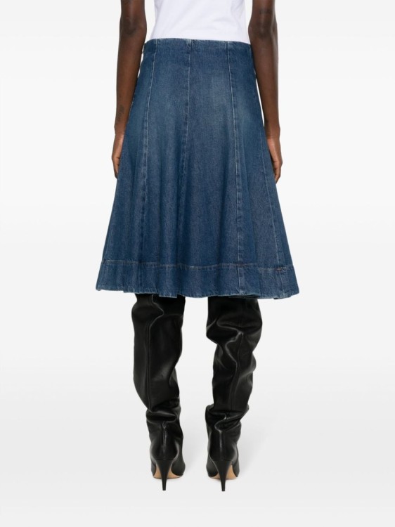 Shop Khaite Denim Faded Effect Skirt In Blue