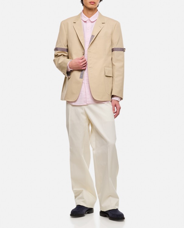Shop Thom Browne Unstructured Straight Fit Jacket In Neutrals