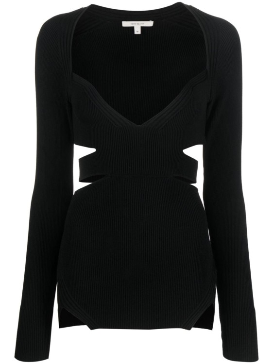 Shop Nensi Dojaka Cut-out Knitted Top In Black