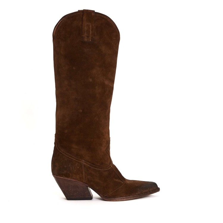 Elena Iachi Camperos Burnt Suede Boots In Brown