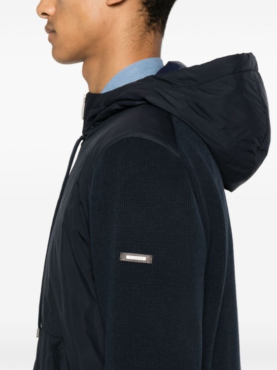 Shop Peserico Panelled Hooded Jacket In Black