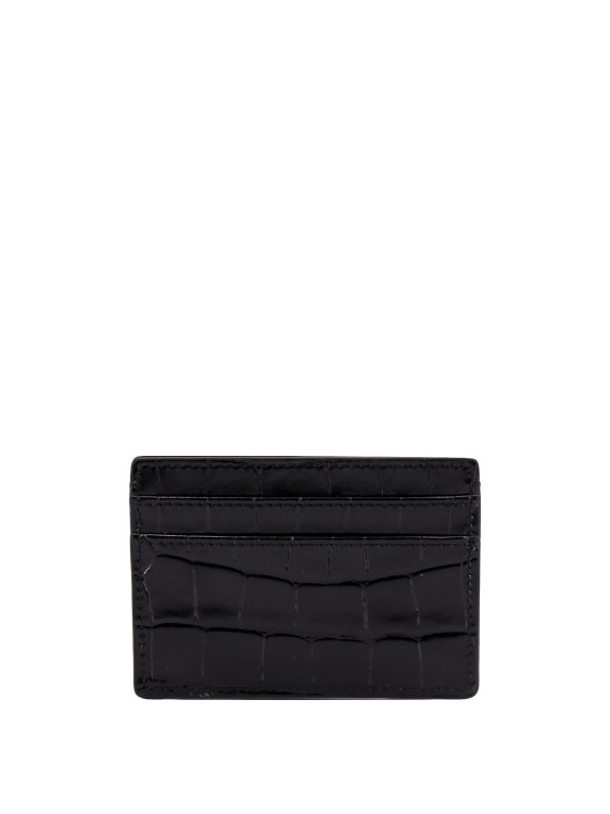 Shop Versace Patent Leather Card Holder In Black
