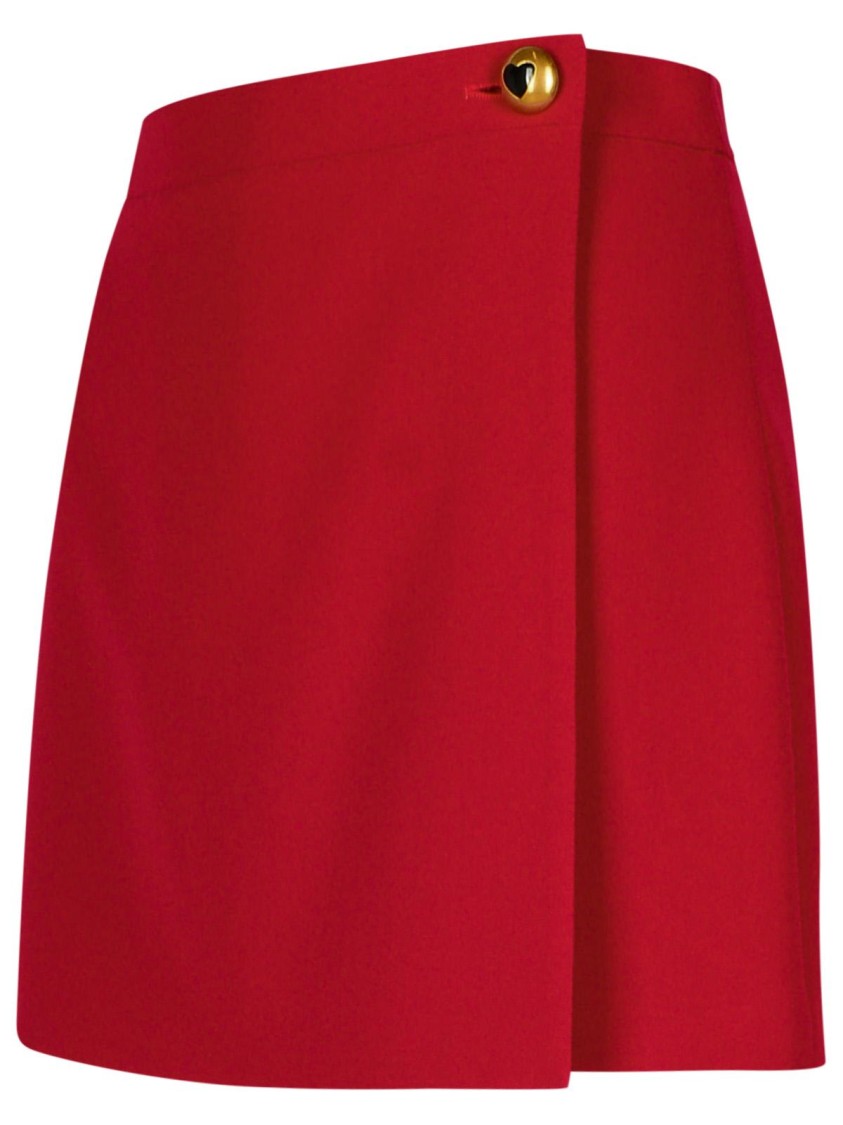 Moschino Tailored High-waisted Shorts Asymmetrical Front In Red