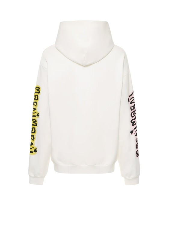 Shop Marni Organic Cotton Sweatshirt With Graffiti Logo Print In White