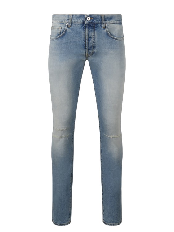 Shop 14bros Bleached Mended Bay Jeans In Blue