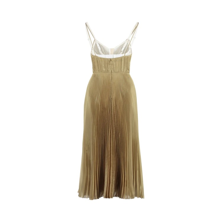 Shop Prada Sleeveless Midi Dress In Brown