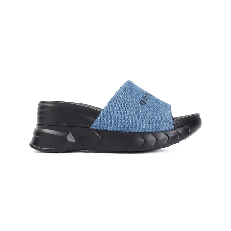 Givenchy Marshmallow Low Wedge Sandals 75 Mm In Blue