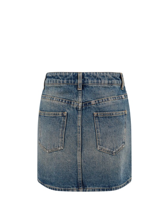 Shop Givenchy Denim Skirt With 4g Chain In Grey