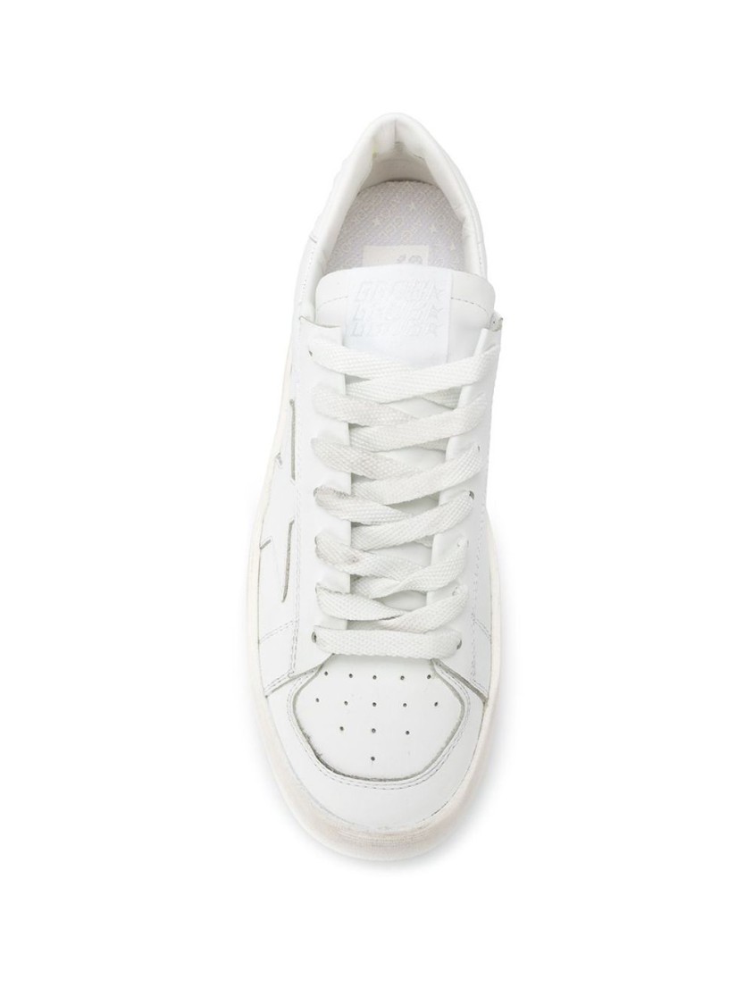 Golden Goose Deluxe Brand Round Toe White Sneakers In White