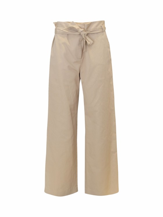 Antonelli Viscose And Linen Palazzo Trousers In Neutrals