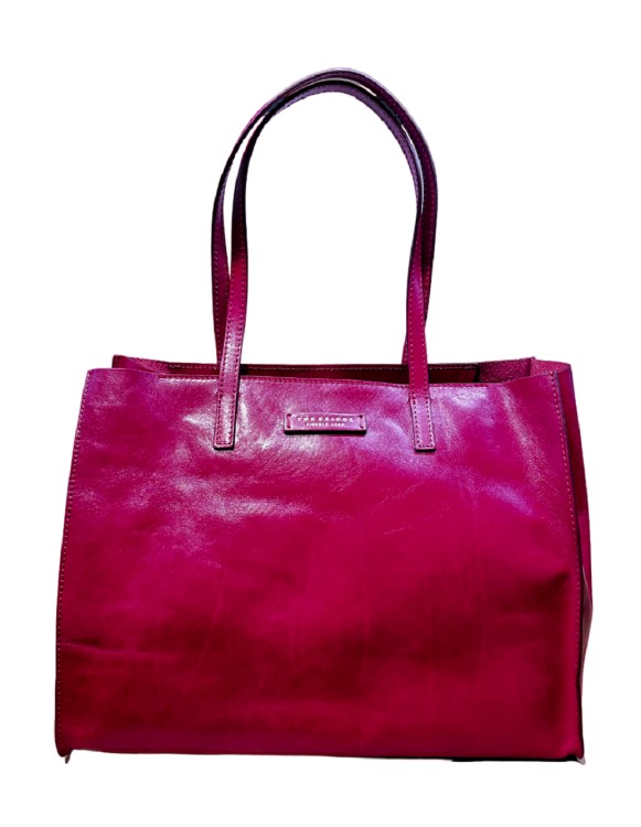 The Bridge Double Top Handle Shopping Bag In Pink
