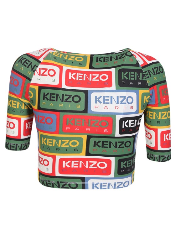 Shop Kenzo Multicolored Paris Labels Top
