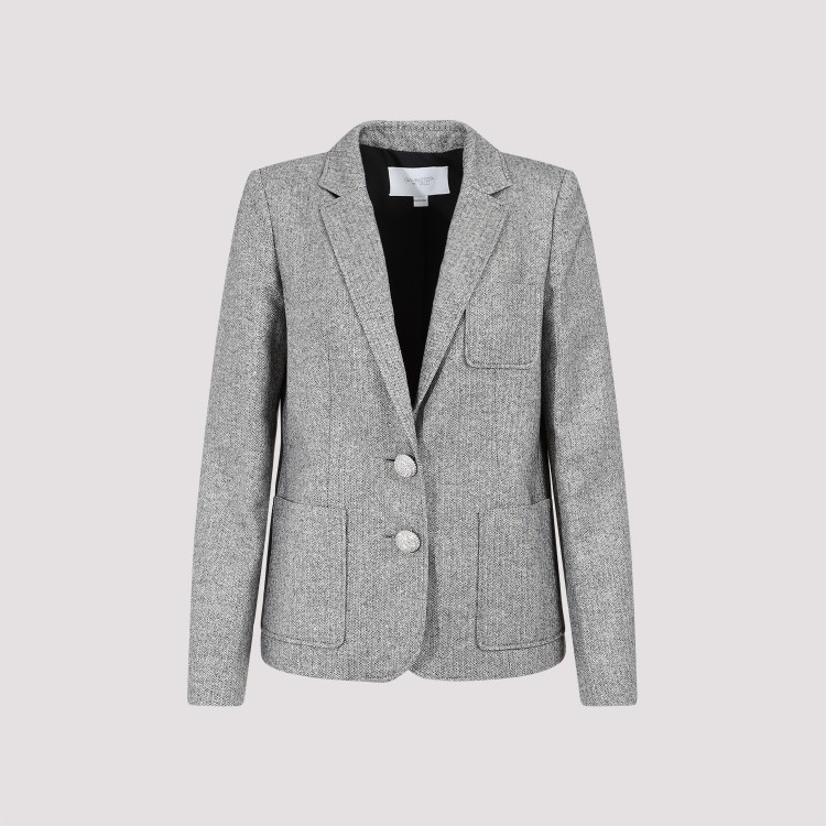 Shop Giambattista Valli Ivory Black Cotton Jacket In Grey