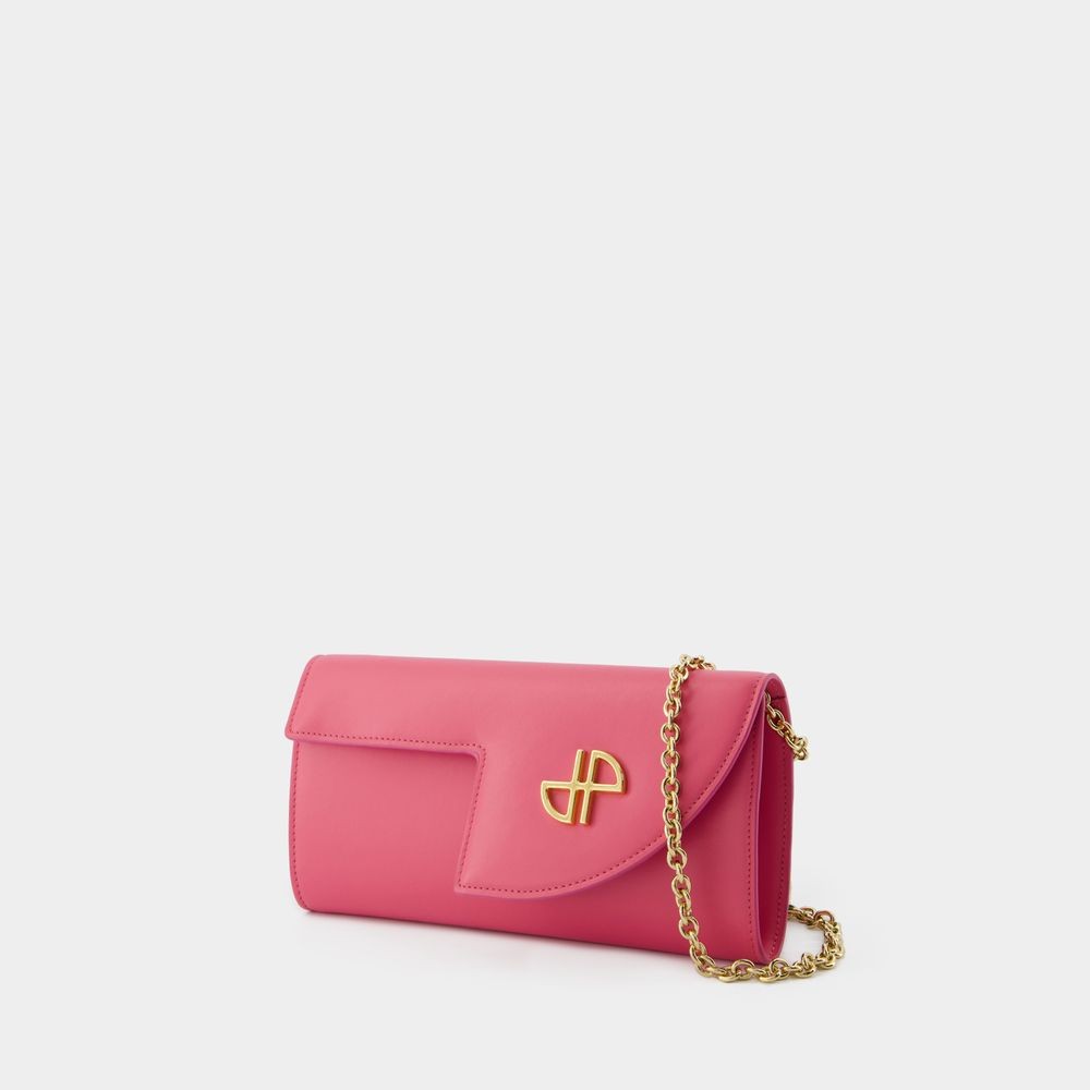 Patou Mini Wallet On Chain In Burgundy