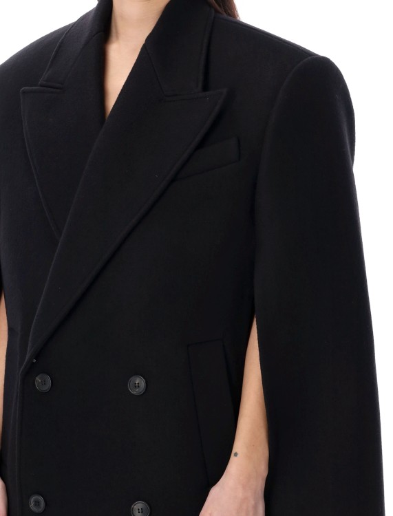 Wardrobe.nyc Double Breast Crop Cape In Black