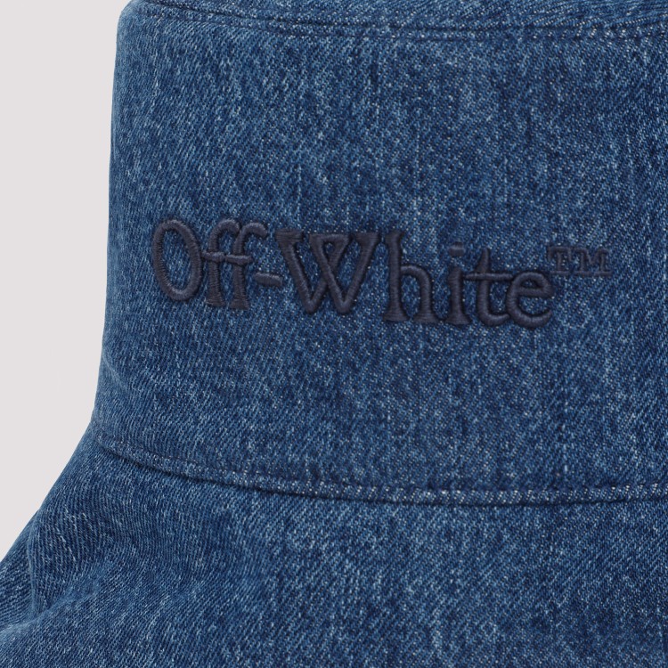 Shop Off-white Medium Blue Cotton Denim Bookish Bucket Hat