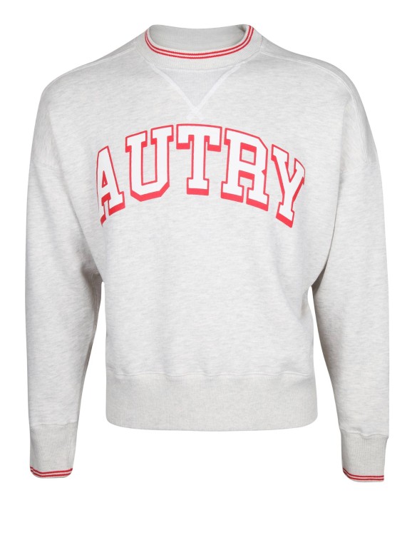 Shop Autry Cotton Sweatshirt With Logo In Grey