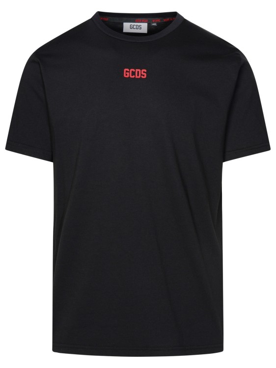 Shop Gcds Mini Logo Black Cotton T-shirt
