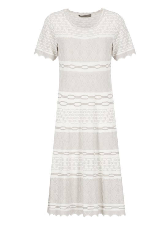 D Exterior Ivory Viscose Dress In Neutral