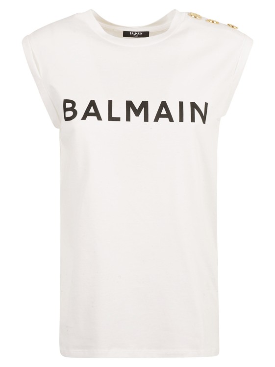 Shop Balmain Tank Top In White