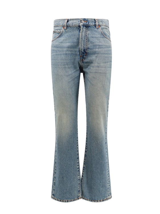 Haikure Cotton Jeans With Back Logo Patch In Blue