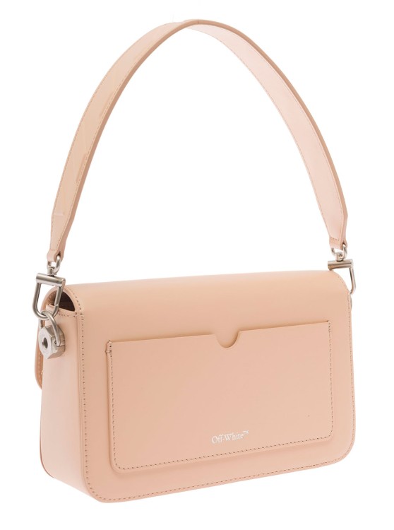Shop Off-white Binder Clip Crossbody Bag In Pink Leather In Neutrals