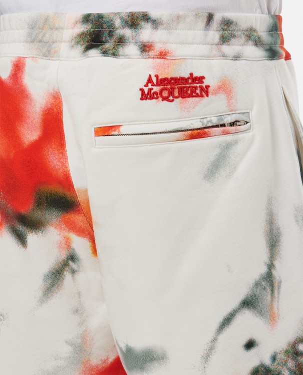 Shop Alexander Mcqueen Cotton Printed Shorts In White