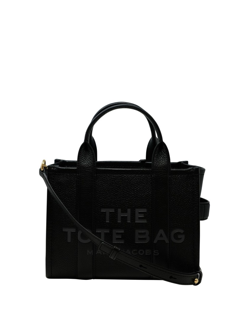 Marc Jacobs Black Leather The Micro Tote Bag In Black