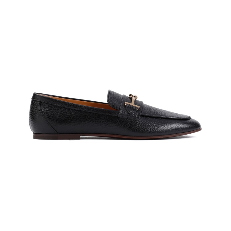 Shop Tod's T Ring Black Goat Leather Loafers