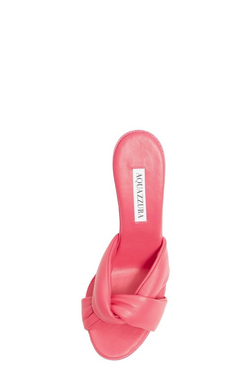 Shop Aquazzura Fuchsia Knot Strap Sandals In Pink