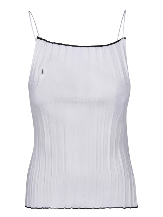 Jacquemus White Viscose Top In Gray
