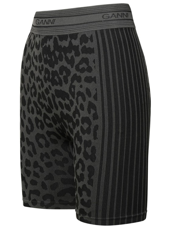 Shop Ganni Leopardati Shorts In Black