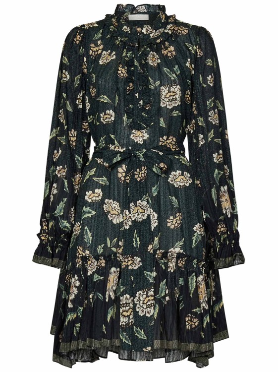 Shop Ulla Johnson Shadow Stripe Cotton-blend Anais Mini Dress In Black