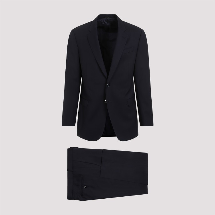 Giorgio Armani Single-breasted Wool Suit In Black