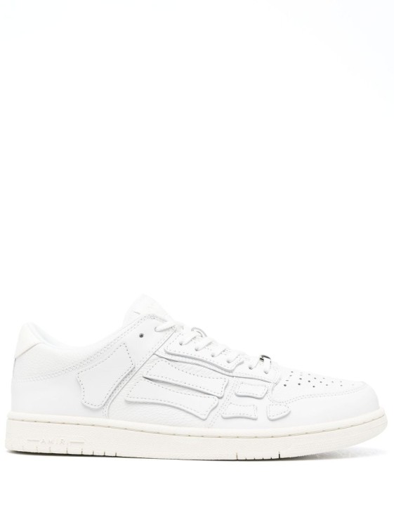 Shop Amiri Skel-top Leather Low-top Sneakers In White