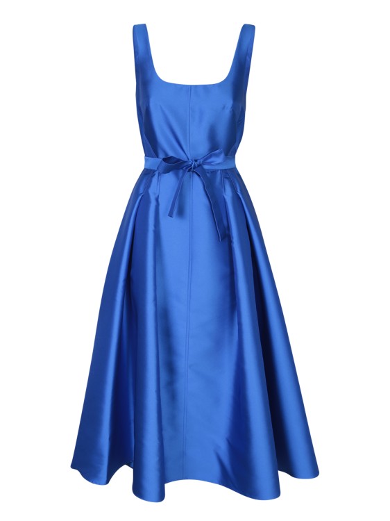 Shop Blanca Vita Mikado Fabric Midi Dress In Blue