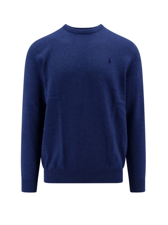 Shop Polo Ralph Lauren Wool Sweater With Embroidered Logo In Black