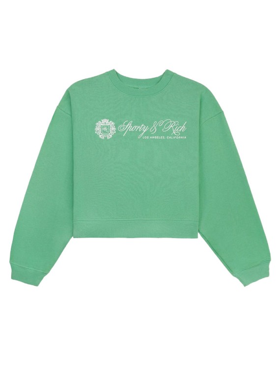 SPORTY AND RICH REGAL CROPPED CREWNECK,CR664VE