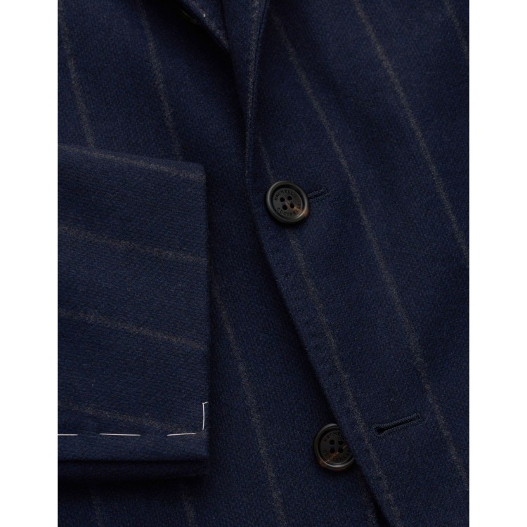 Shop Brunello Cucinelli Blue Wool Jacket