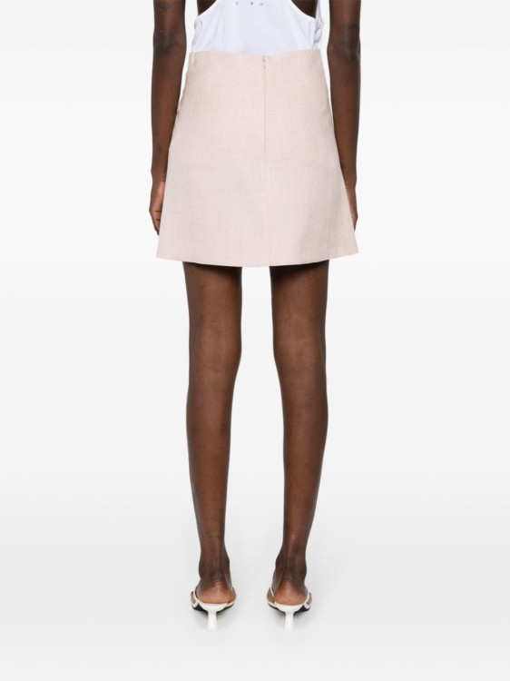 Shop Philosophy Di Lorenzo Serafini High-waisted Skirt In Linen Blend In Pink