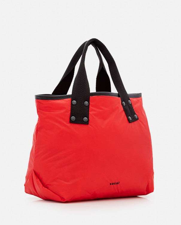 Shop Sacai Skytex Nylon Medium Tote Bag In Red