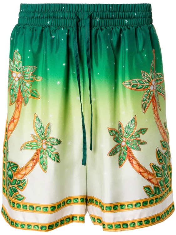 Shop Casablanca Multicolored Joyaux D'afrique Shorts In Green